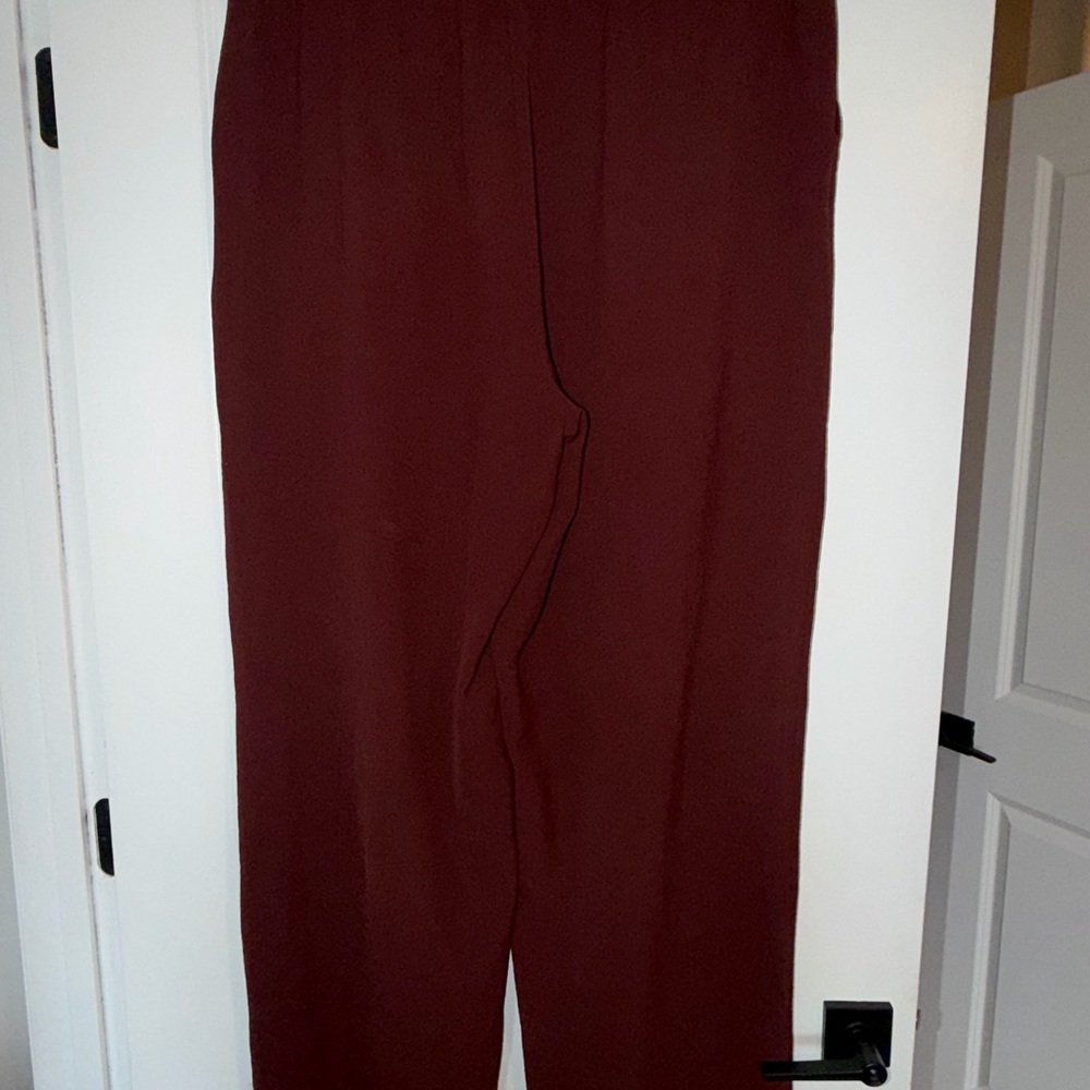 Primark Wide-Leg High-Rise Pants - Deep Burgundy